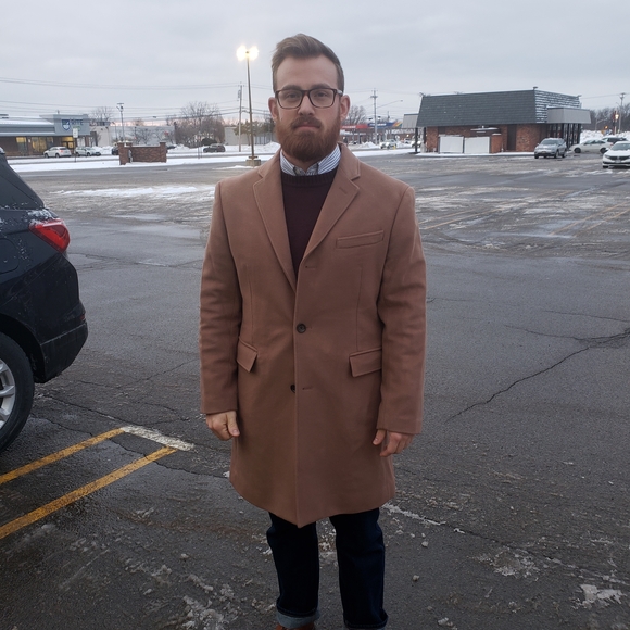 J. Crew Toffee Color Wool-Cashmere Single-Breasted Overcoat